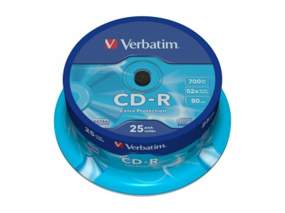 Matricas CD-R Verbatim 700MB 1x-52x Extra Protection, 25 Pack Spindle 43432V 023942434320