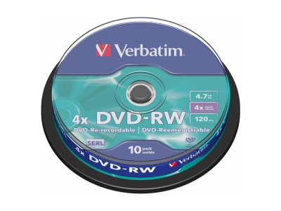 Matricas DVD-RW SERL Verbatim 4.7GB 4x 10 Pack Spindle 43552V 023942435525