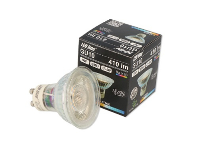 LED spuldze GU10 230 V 5 W 410 lm 50° silti balta, stikla, LED line LED line 5901583248306