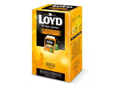 Melnā tēja LOYD Citrus FS  20 maisiņi x 1.7 g paciņā  