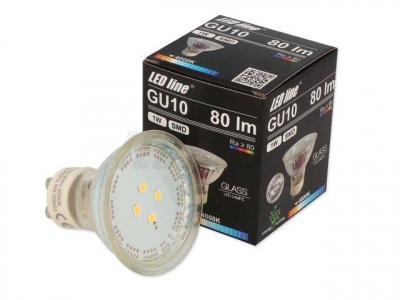 Spuldze LED line® GU10 SMD 220-240V 1W 80lm 4000K LED line 5901583248337