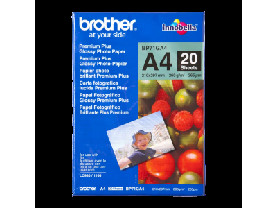 BP-71GA4 Glossy A4 Brother papīrs 260g/m2, 20loksnes BP71GA4 4977766658416