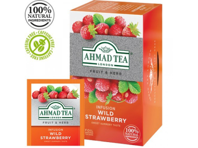 Tēja AHMAD Alu WILD STRAWBERRY, 20 maisiņi x 2 g paciņā  