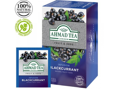 Tēja AHMAD Alu BLACKCURRANT, 20 maisiņi x 1.8 g paciņā  