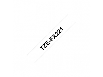 Brother | TZe-FX221 Flexible ID Laminated Tape | Black on White | TZe | 8 m | 0.9 cm TZEFX221 4977766693202