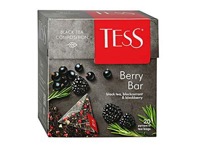 TESS Berry Bar melnā tēja piramīdās 20x1.8g. TS00785 