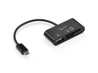 Micro USB atmiņas karšu lasītājs MicroSD/SD/USB Gembird GMB08419 