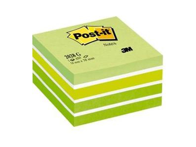 *Līmlapiņu kubs 3M Post-it 76x76mm/450l. pasteļzaļš 3M2028G 