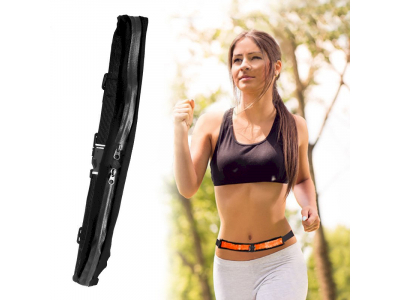 Running belt with two pocket black belt bag double version black 0758399854819