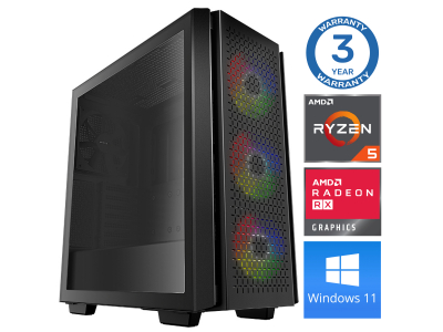 PSV Ryzen 5 5500 16GB 1TB SSD M.2 NVME+2TB RX580 8GB WIN11Pro RW31047 EAN411531047