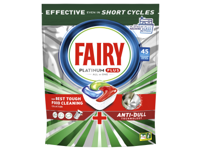 FAIRY PLATINUM PLUS QW GREEN trauku mazgāšanas kapsulas .45 gab.  