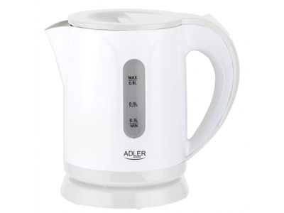 Adler | Kettle | AD 1371w | Electric | 850 W | 0.8 L | Stainless steel/Polypropylene | 360° rotational base | White AD 1371 white 5903887809207