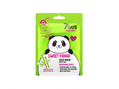 
				7DAYS ANIMAL Sejas maska Sweet Panda ar bambusa ekstraktu un sojas pupiņu eļļu, 28 g  6940079074189