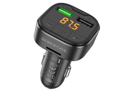 Borofone Transmitter FM BC43 Flash MP3, Bluetooth - 2xUSB + microSD - QC 3.0 18W black TRANS0034 6974443387223