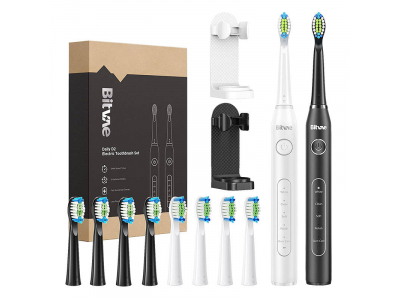 Sonic toothbrushes with tips set and 2 holders Bitvae D2+D2 (white and black) D2 White + D2 Black 6973734200821