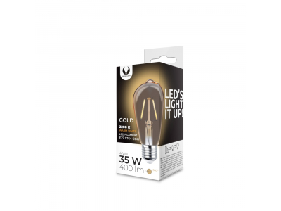 LED Bulb Filament E27 ST64 4W 230V 2200K 400lm COG gold Forever Light RTV0100009 5900495900548