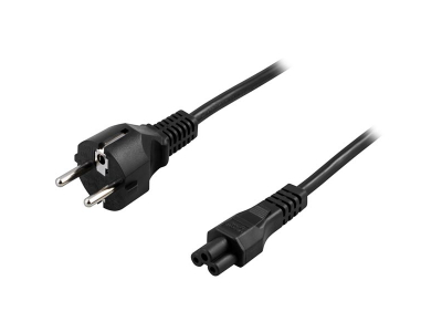 Cable DELTACO CEE 7/7 to straight IEC 60320 C5, max 250V / 2.5A, 1m, black/ DEL-109C DEL-109C 553002000074