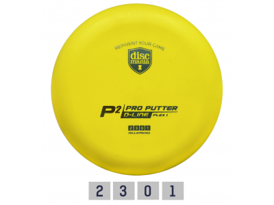 Discgolf DISCMANIA Putter D-LINE P2 FLEX 1 Yellow 2/3/0/1 955908 6430074955908