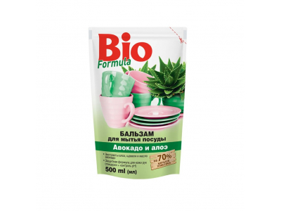 
				BIO FORMULA Balzams trauku mazgāšanai Avokado un alveja, 500 ml  4823015900020