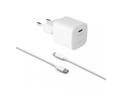 Fixed | Mini Travel Charger USB-C/USB-C Cable FIXC20M-CC-WH 8591680137749