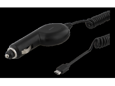 Car charger DELTACO micro USB, 1A, 1xUSB, MicroB ha, 12-24V DC, black / USB-CAR94 USB-CAR94 553088000084