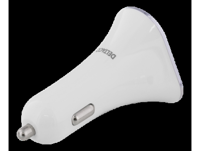 Car charger DELTACO, 5,2A, 3xUSB  white/silver / USB-CAR102 USB-CAR102 201701190007