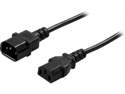 Deltaco extension cable, straight IEC 60320 C14 to straight IEC 60320 C13, max 250V / 10A, 3m black/ DEL-113A DEL-113A 201710060007