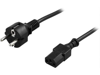 DELTACO cable, CEE 7/7 to IEC 60320 C13 , max 250V / 10A, 2m, black / DEL-109M DEL-109M 201802080033