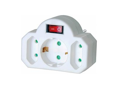 Power socket with 1x grounded CEE 7/4 and 2x IEC 60906-1 socket, 1xCEE 7/7 connection, pet protection, switch Brennenstuhl white / GT-467 GT-467 201901141003