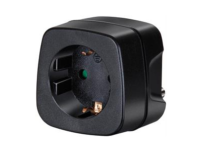 Travel adapter, EU to India, grounded, pet protection Brennenstuhl  Brennenstuhl black / GT-475 1508460 201901141009