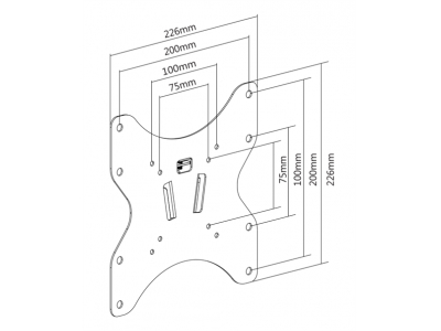 DELTACO Fixed wall bracket, 23-42 "up to 35 kg, compact, VESA, black ARM-1050 ARM-1050 733304804526