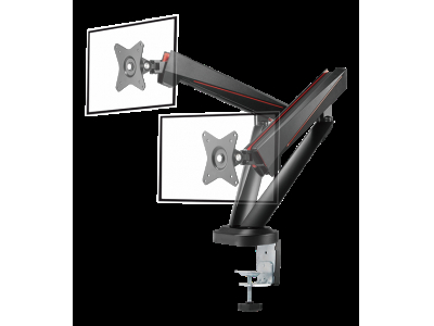 Monitor Arm DELTACO GAMING dual, for 17"-32" screens, VESA 75x75 / 100x100, black / GAM-102 GAM-102 202011191027