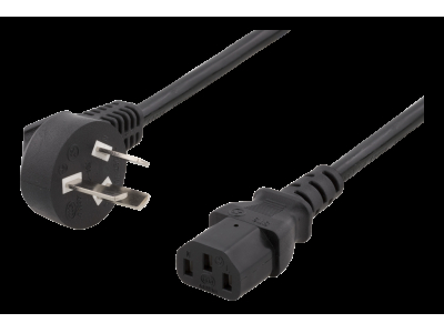 Grounded cable DELTACO PSB-10A - IEC 60320 C13, 2m, black / DEL-109CHI DEL-109CHI 202102181039