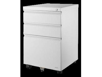 Mobile cabinet DELTACO OFFICE with lock and 3-drawers, swivel castors, white / DELO-0160 DELO-0160 202103101028