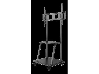 Screen cart with shelve DELTACO OFFICE height adjustable, 1698-1848 mm, Heavy-Duty, 37-100”, black / ARM-0453 ARM-0453 202112081005