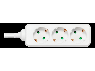 Branch socket DELTACO with 3xCEE 7/4 socket , 1xCEE 7/7 connection, 3m cable, white / GT-0301 GT-0301 202206131004