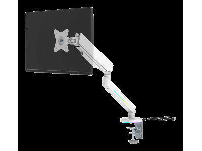 Monitor Arm DELTACO GAMING WA95 RGB, for 17"-32" monitors, max 9kg, fits curved monitors, white / GAM-134-W GAM-134-W 202209261001