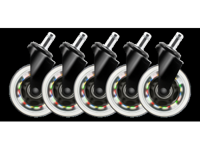 Rainbow Casters DELTACO GAMING for Gaming Chairs, Motion Powered Rainbow LEDs, 5-pack / GAM-141 GAM-141 202302171000